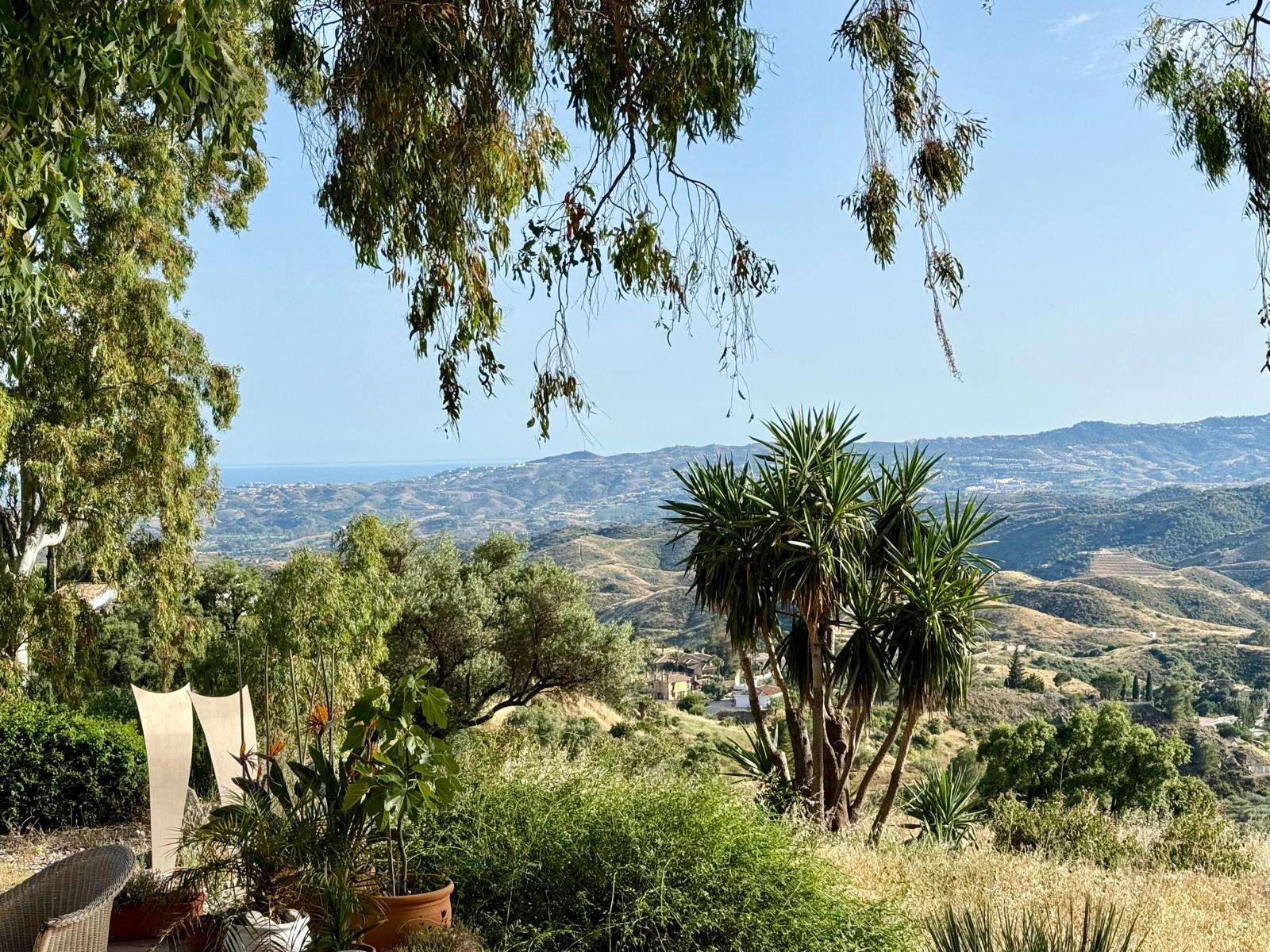 Wide view over the mountains to the sea, Costa del Sol
